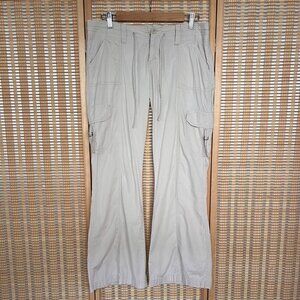 Vintage Y2K Anchor Blue lowrise khaki wide leg cargo pants